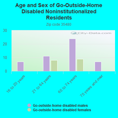 Age and Sex of Go-Outside-Home Disabled Noninstitutionalized Residents