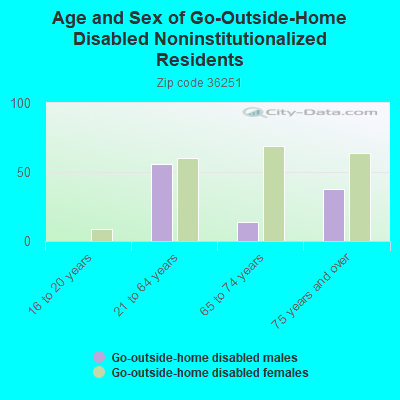 Age and Sex of Go-Outside-Home Disabled Noninstitutionalized Residents