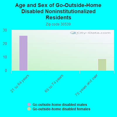 Age and Sex of Go-Outside-Home Disabled Noninstitutionalized Residents