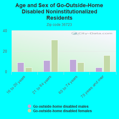 Age and Sex of Go-Outside-Home Disabled Noninstitutionalized Residents