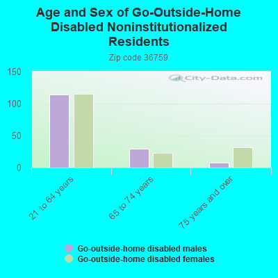 Age and Sex of Go-Outside-Home Disabled Noninstitutionalized Residents