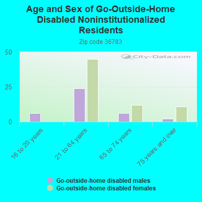 Age and Sex of Go-Outside-Home Disabled Noninstitutionalized Residents