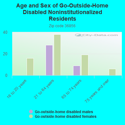 Age and Sex of Go-Outside-Home Disabled Noninstitutionalized Residents