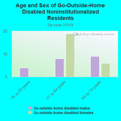 Age and Sex of Go-Outside-Home Disabled Noninstitutionalized Residents