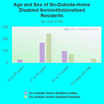 Age and Sex of Go-Outside-Home Disabled Noninstitutionalized Residents