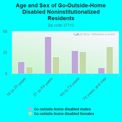 Age and Sex of Go-Outside-Home Disabled Noninstitutionalized Residents