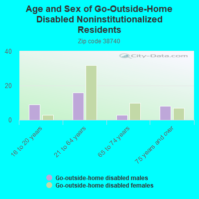 Age and Sex of Go-Outside-Home Disabled Noninstitutionalized Residents