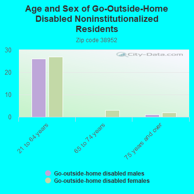 Age and Sex of Go-Outside-Home Disabled Noninstitutionalized Residents