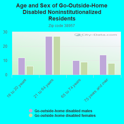 Age and Sex of Go-Outside-Home Disabled Noninstitutionalized Residents