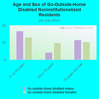 Age and Sex of Go-Outside-Home Disabled Noninstitutionalized Residents