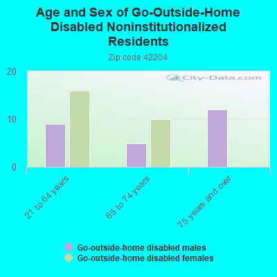 Age and Sex of Go-Outside-Home Disabled Noninstitutionalized Residents