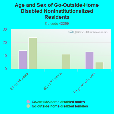 Age and Sex of Go-Outside-Home Disabled Noninstitutionalized Residents