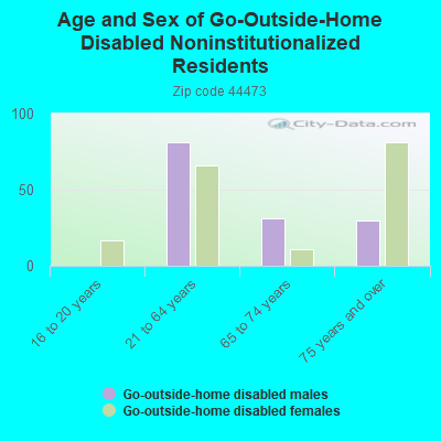 Age and Sex of Go-Outside-Home Disabled Noninstitutionalized Residents