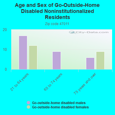 Age and Sex of Go-Outside-Home Disabled Noninstitutionalized Residents