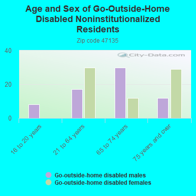 Age and Sex of Go-Outside-Home Disabled Noninstitutionalized Residents