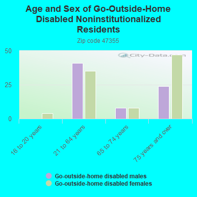 Age and Sex of Go-Outside-Home Disabled Noninstitutionalized Residents