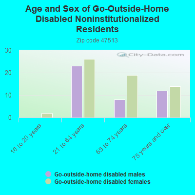 Age and Sex of Go-Outside-Home Disabled Noninstitutionalized Residents