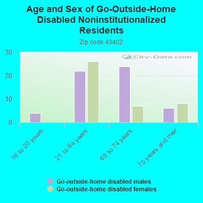 Age and Sex of Go-Outside-Home Disabled Noninstitutionalized Residents