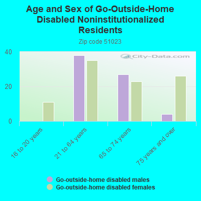 Age and Sex of Go-Outside-Home Disabled Noninstitutionalized Residents