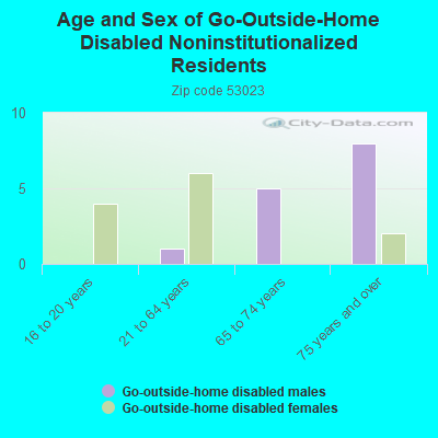 Age and Sex of Go-Outside-Home Disabled Noninstitutionalized Residents