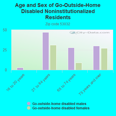 Age and Sex of Go-Outside-Home Disabled Noninstitutionalized Residents