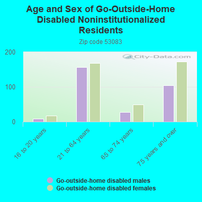 Age and Sex of Go-Outside-Home Disabled Noninstitutionalized Residents