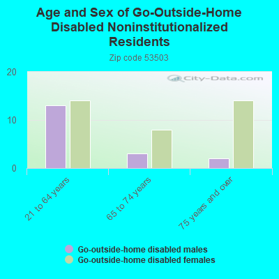 Age and Sex of Go-Outside-Home Disabled Noninstitutionalized Residents