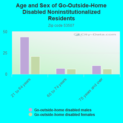 Age and Sex of Go-Outside-Home Disabled Noninstitutionalized Residents