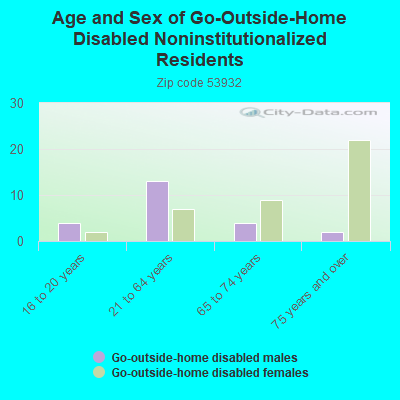 Age and Sex of Go-Outside-Home Disabled Noninstitutionalized Residents