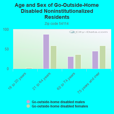 Age and Sex of Go-Outside-Home Disabled Noninstitutionalized Residents