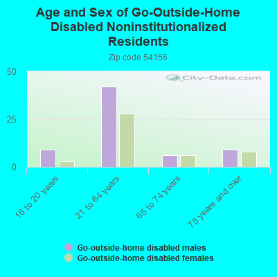 Age and Sex of Go-Outside-Home Disabled Noninstitutionalized Residents