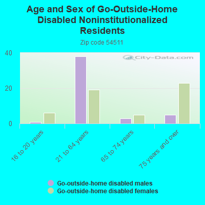 Age and Sex of Go-Outside-Home Disabled Noninstitutionalized Residents