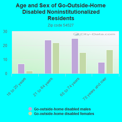 Age and Sex of Go-Outside-Home Disabled Noninstitutionalized Residents