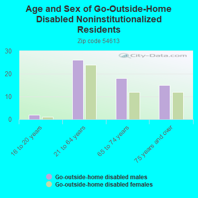 Age and Sex of Go-Outside-Home Disabled Noninstitutionalized Residents