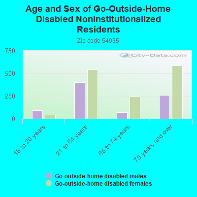 Age and Sex of Go-Outside-Home Disabled Noninstitutionalized Residents