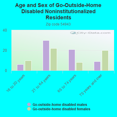 Age and Sex of Go-Outside-Home Disabled Noninstitutionalized Residents