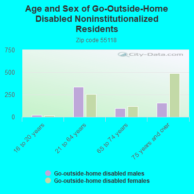 Age and Sex of Go-Outside-Home Disabled Noninstitutionalized Residents