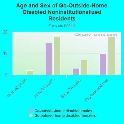 Age and Sex of Go-Outside-Home Disabled Noninstitutionalized Residents