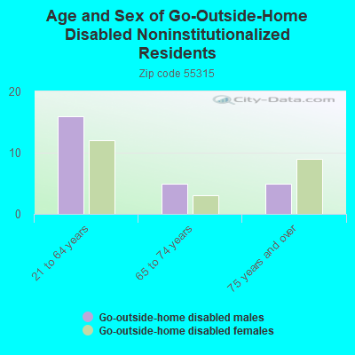 Age and Sex of Go-Outside-Home Disabled Noninstitutionalized Residents