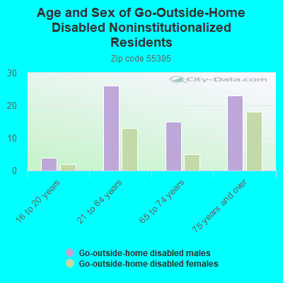 Age and Sex of Go-Outside-Home Disabled Noninstitutionalized Residents