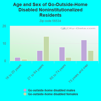 Age and Sex of Go-Outside-Home Disabled Noninstitutionalized Residents