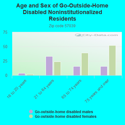 Age and Sex of Go-Outside-Home Disabled Noninstitutionalized Residents