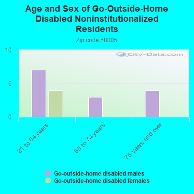 Age and Sex of Go-Outside-Home Disabled Noninstitutionalized Residents