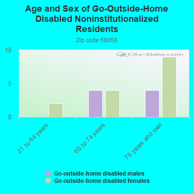 Age and Sex of Go-Outside-Home Disabled Noninstitutionalized Residents