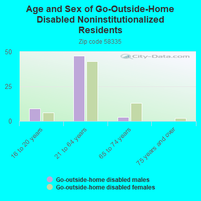 Age and Sex of Go-Outside-Home Disabled Noninstitutionalized Residents