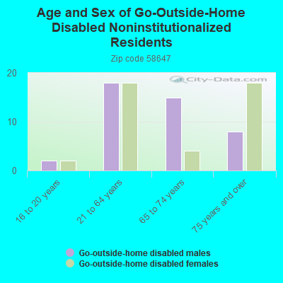 Age and Sex of Go-Outside-Home Disabled Noninstitutionalized Residents