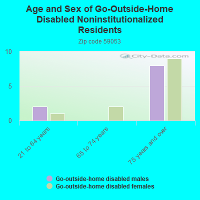 Age and Sex of Go-Outside-Home Disabled Noninstitutionalized Residents