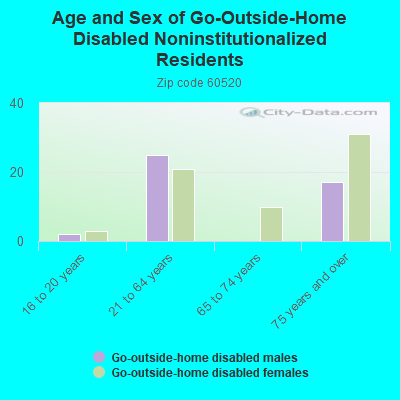 Age and Sex of Go-Outside-Home Disabled Noninstitutionalized Residents