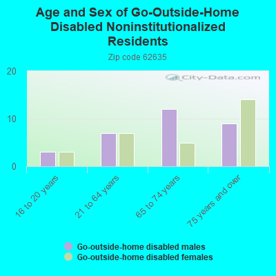 Age and Sex of Go-Outside-Home Disabled Noninstitutionalized Residents