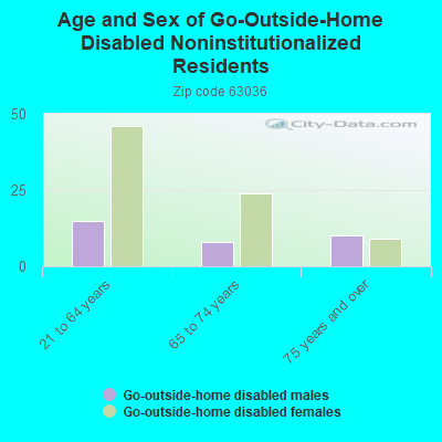 Age and Sex of Go-Outside-Home Disabled Noninstitutionalized Residents